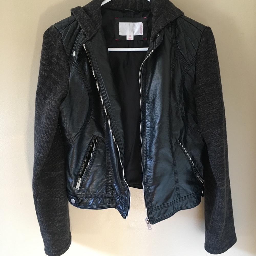 Xhilaration pleather hooded jacket